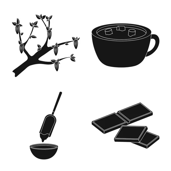 Ilustración vectorial de cocina y signo marrón. Conjunto de cocina y frijoles vector de la ilustración . — Vector de stock