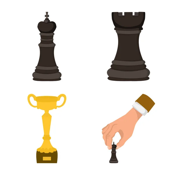 Diseño vectorial de ajedrez y logo del juego. Colección de ajedrez y estrategia vector icono para stock . — Archivo Imágenes Vectoriales