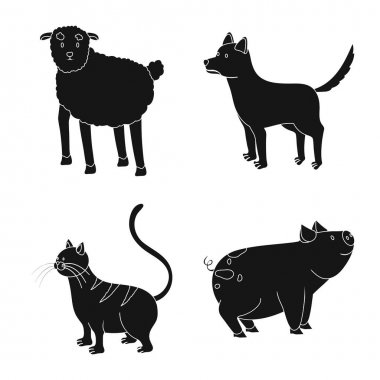 Çiftlik ve organik işareti vektör tasarımı. Web Çiftliği ve gıda hisse senedi simgesi kümesi.