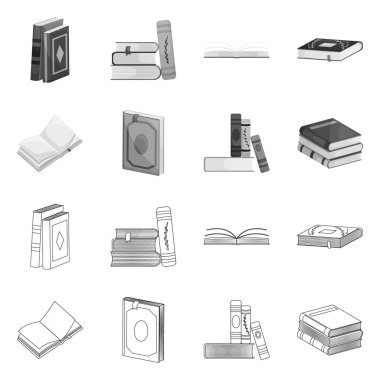 İşareti eğitim ve kapak tasarımını vektör. Eğitim ve hisse senedi için kitapçı vektör simge kümesi.