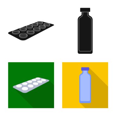 Perakende ve sağlık sembol vektör tasarımı. Perakende ve sağlık hisse senedi vektör çizim seti.