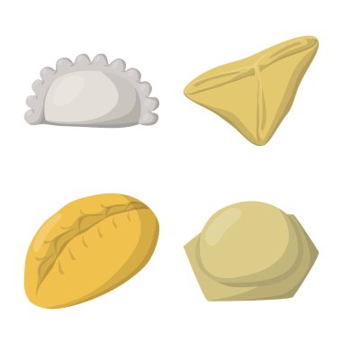 Köfte ve gıda sembolü izole nesne. Web için köfte ve doldurulmuş stok sembolü koleksiyonu.