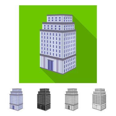 Banka ve iş işareti vektör tasarımı. Banka ve üniversite hisse senedi vektör illüstrasyonunun toplanması.