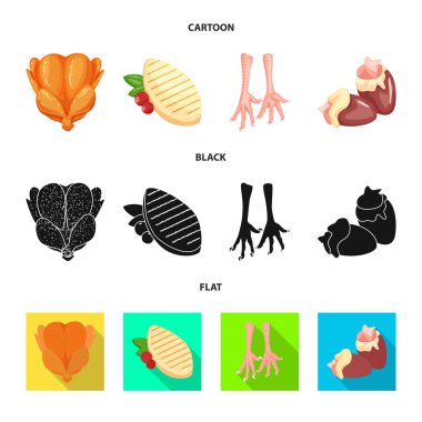 Ürün ve kümes hayvanları simge vektör Illustration. Ürün ve tarım hisse senedi vektör çizim topluluğu.
