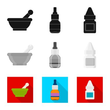 Perakende ve sağlık logo yalıtılmış nesne. Perakende ve sağlık hisse senedi vektör çizim seti.