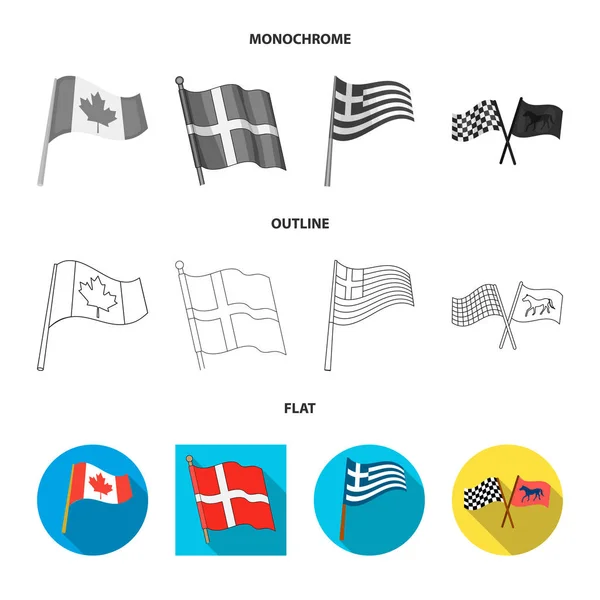 Απομονωμένο αντικείμενο του κόσμου και σημαία λογότυπο. Συλλογή από κόσμο και κορδέλα σύμβολο μετοχής για το web. — Διανυσματικό Αρχείο
