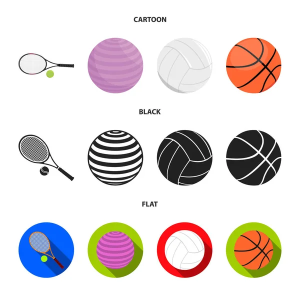 Vector ontwerp van bal en voetbal logo. Set bal en basketbal vector pictogram voor voorraad. — Stockvector