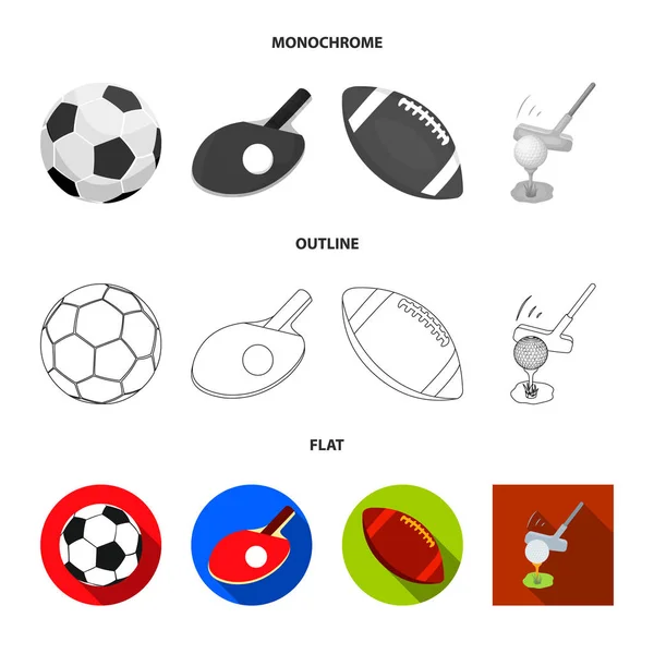 Oggetto isolato di palla e simbolo di calcio. Set di palla e pallacanestro stock vettoriale illustrazione . — Vettoriale Stock