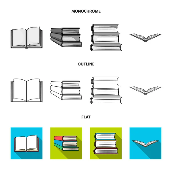 Objeto aislado de biblioteca e icono de libro de texto. Conjunto de biblioteca e ilustración de vectores escolares . — Archivo Imágenes Vectoriales