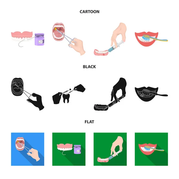 Ilustração vetorial de dente e símbolo feliz. Coleção de dente e ícone de vetor de clareamento para estoque . —  Vetores de Stock