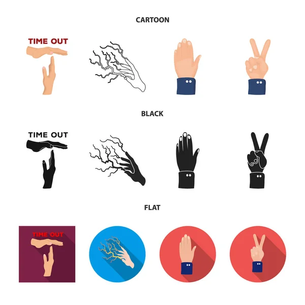 Objeto aislado de logotipo animado y pulgar. Colección de animación y gestos de stock símbolo para la web . — Vector de stock