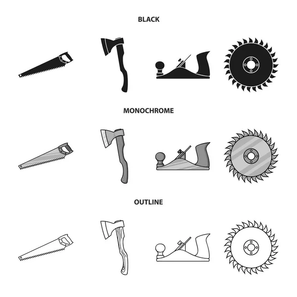 Projeto vetorial de ferramenta e logotipo de construção. Coleção de ferramenta e ícone de vetor de carpintaria para estoque . —  Vetores de Stock
