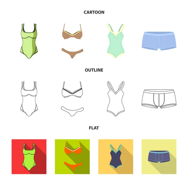 Diseño vectorial de bikini e icono de la moda. Colección de bikini y traje de baño icono de vector para stock . — Archivo Imágenes Vectoriales