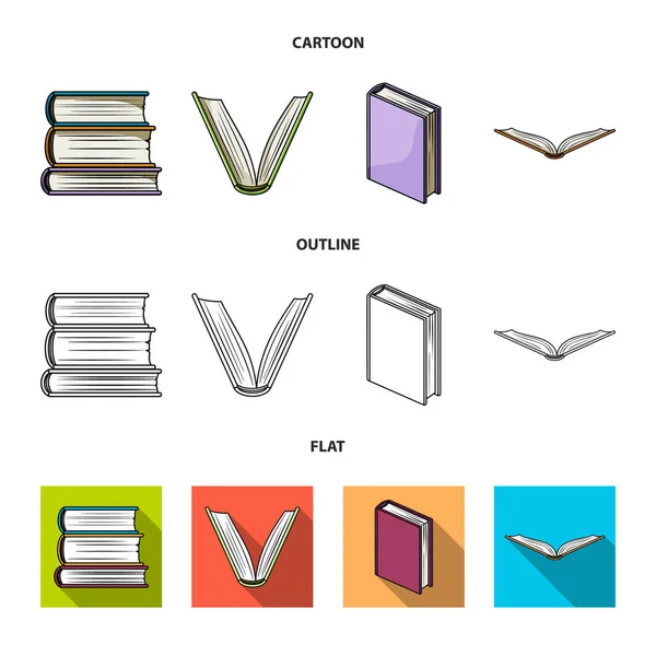 Vektorillustration av bibliotek och lärobok logotyp. Uppsättning av bibliotek och skola aktiesymbol för webben. — Stock vektor