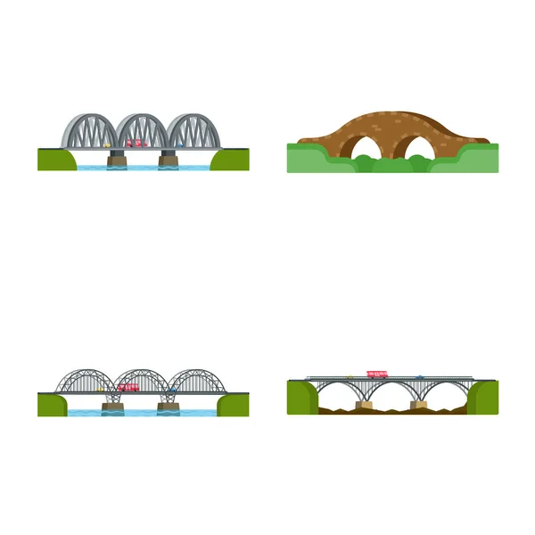 Projekt wektor symbol pomostach i most. Kolekcja pomostach i landmark symbol giełdowy dla sieci web. — Wektor stockowy