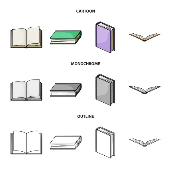 Progettazione vettoriale della libreria e del simbolo del libro di testo. Serie di illustrazioni vettoriali della biblioteca e dello stock scolastico . — Vettoriale Stock