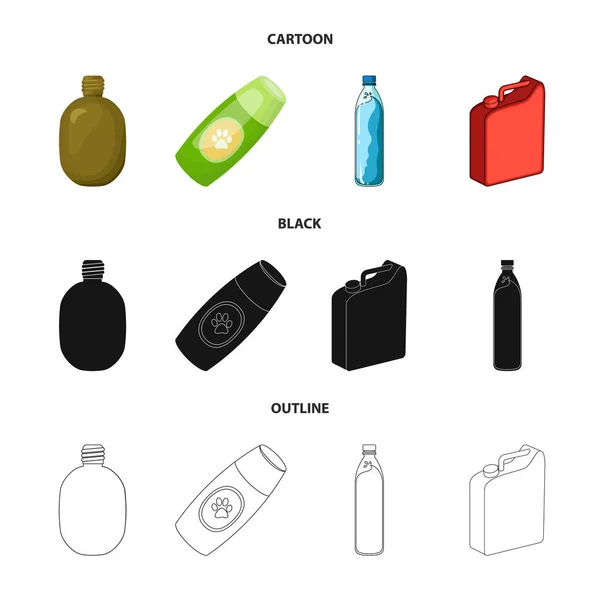 Geïsoleerd object van plastic en container icoon. Set van plastic en verpakking vector pictogram voor voorraad. — Stockvector
