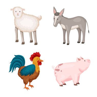 Tarım ve gıda simge vektör Illustration. Hisse senedi için tarım ve kırsal vektör simge kümesi.