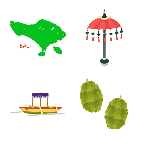 Ilustração vetorial de bali e indonésia símbolo. Conjunto de bali e caribbean símbolo de estoque para web . — Vetor de Stock