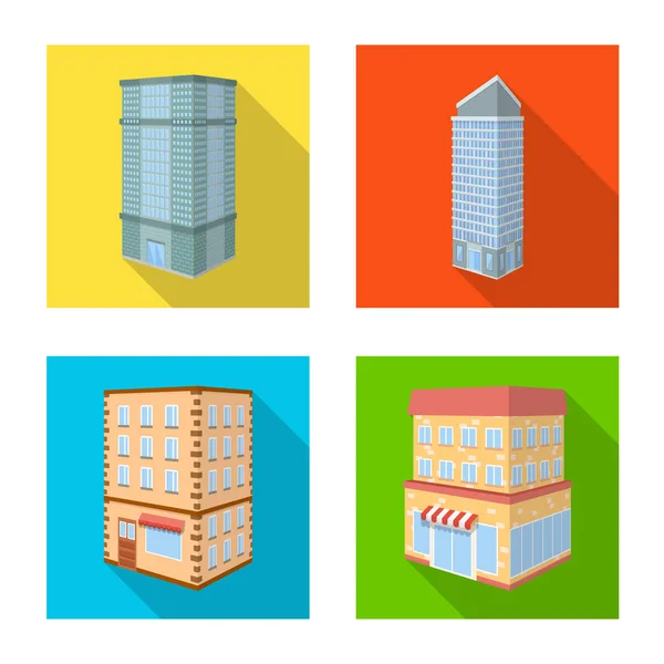 Εικονογράφηση διάνυσμα οικοδομικής και Πολεοδομίας σημάδι. Συλλογή των κατασκευών και ακινήτων σύμβολο μετοχής για το web. — Διανυσματικό Αρχείο