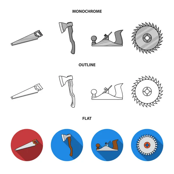 Векторні ілюстрації інструменту та логотипу будівництва. Набір інструментів та столярних виробів Векторні ілюстрації . — стоковий вектор