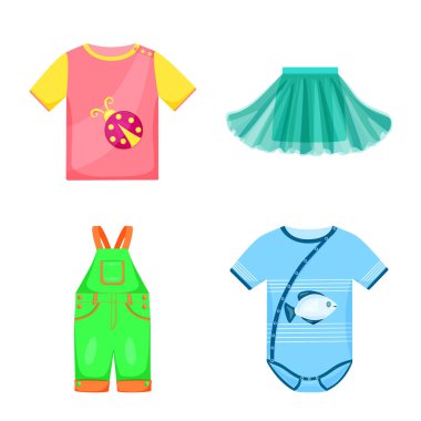 Bebek ve çocuk işareti vektör illüstrasyon. Bebek ve çocuk stok vektör illüstrasyon seti.