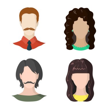 Avatar ve kukla simge vektör Illustration. Hisse senedi için avatar ve şekil vektör simgesi koleksiyonu.