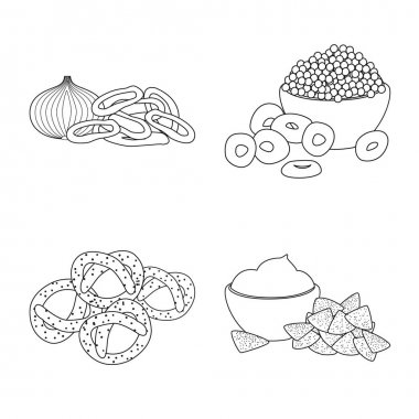 Tat ve gevrek sembolü vektör illüstrasyon. Tat seti ve pişirme stok vektör illüstrasyon.