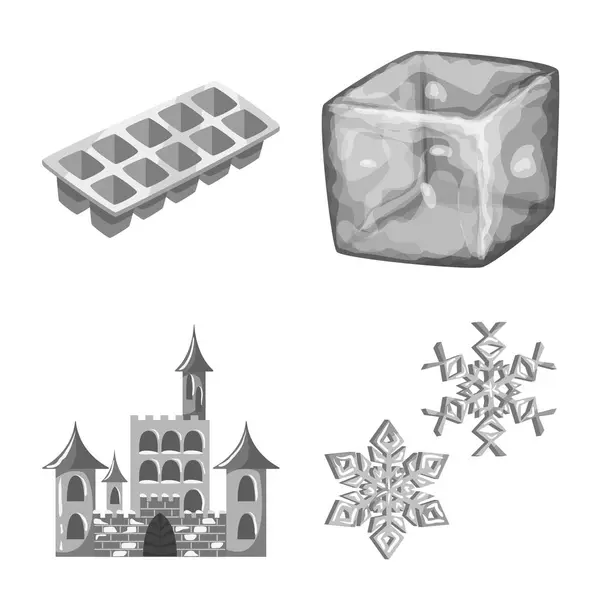 Vektorillustration von Quadrat und Reinheitssymbol. Set quadratischer und gefrorener Vektorsymbole für Aktien. — Stockvektor