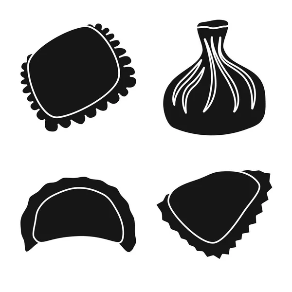 Design vetorial de cozinha e logotipo do aperitivo. Conjunto de cozinha e ícone vetor de comida para estoque . — Vetor de Stock