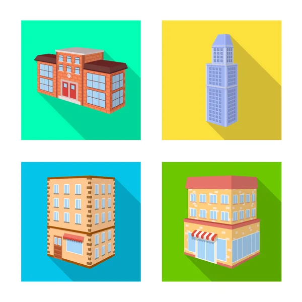 建筑和建筑标志的矢量设计。网络建筑和房地产股票符号的集合. — 图库矢量图片