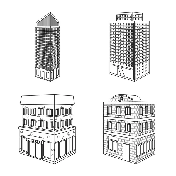 Ilustração vetorial do sinal de casa e apartamento. Conjunto de ícone vetorial doméstico e moderno para estoque . — Vetor de Stock