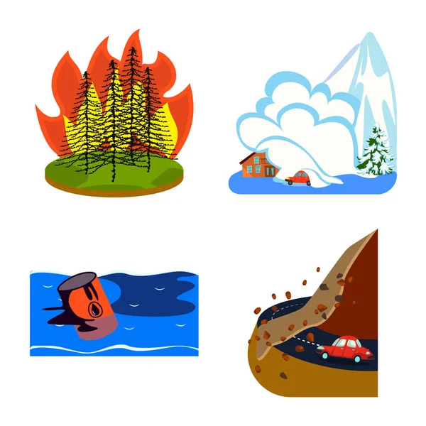 Isolated object of cataclysm and disaster icon. Collection of cataclysm and apocalypse vector icon for stock. — Stock Illustration Isolated object of cataclysm and disaster icon. Collection of cataclysm and apocalypse vector icon for stock. Vector Graphics