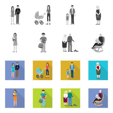 Karakter ve avatar simge vektör tasarımı. Karakter ve portre hisse senedi vektör çizim topluluğu.