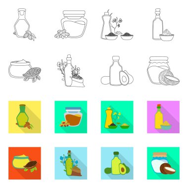 Sağlıklı ve sebze işareti vektör Illustration. Tarım hisse senedi vektör çizim ve sağlıklı kümesi.