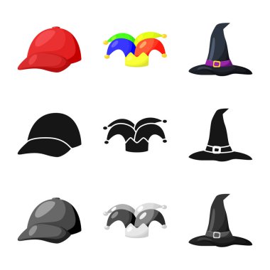 Giyim ve kap logo vektör tasarımı. Giyim ve bere hisse senedi simgesi için web topluluğu.