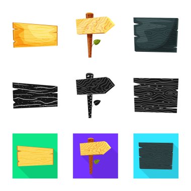 Ham izole nesnesini ve orman işareti. Parke hisse senedi vektör çizim ve ham kümesi.