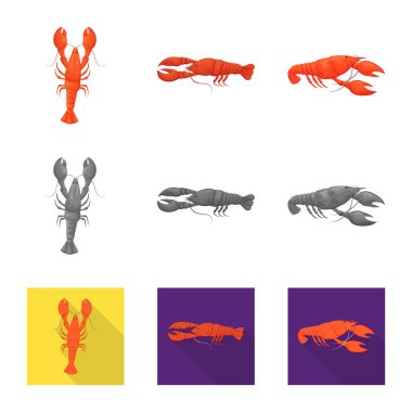 Meze ve okyanus logo vektör Illustration. Meze ve incelik hisse senedi vektör çizim seti.