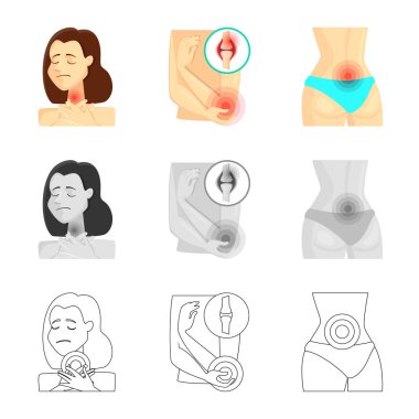 Hastane ve işaret işleme vektör Illustration. Hastane ayarla ve hisse senedi simgesi web için yardım.