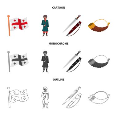 Kültür ve gezi simge vektör Illustration. Hisse senedi için kültür ve özgünlük vektör simge kümesi.