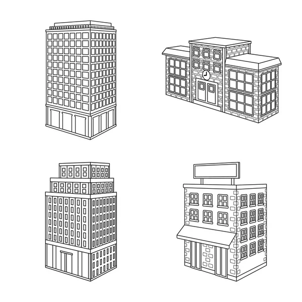 Objeto aislado del hogar y el símbolo del apartamento. Conjunto de hogar y vector moderno icono para la acción . — Archivo Imágenes Vectoriales