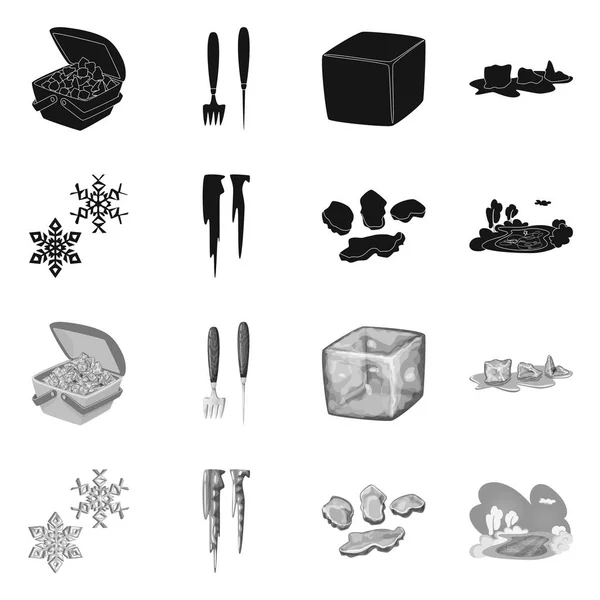 Objeto aislado de textura e icono congelado. Colección de textura e icono de vector transparente para stock . — Vector de stock
