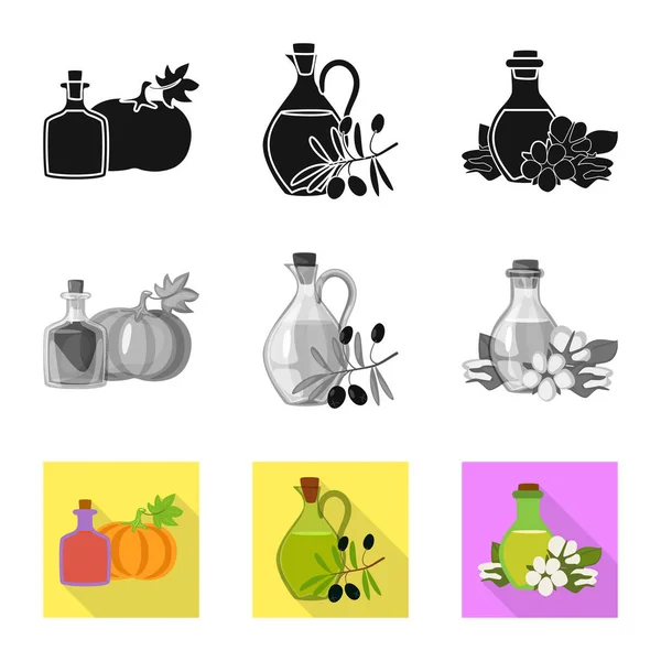 Векторная иллюстрация здорового и овощного символа. Набор векторных иллюстраций для здорового и сельского хозяйства . — стоковый вектор