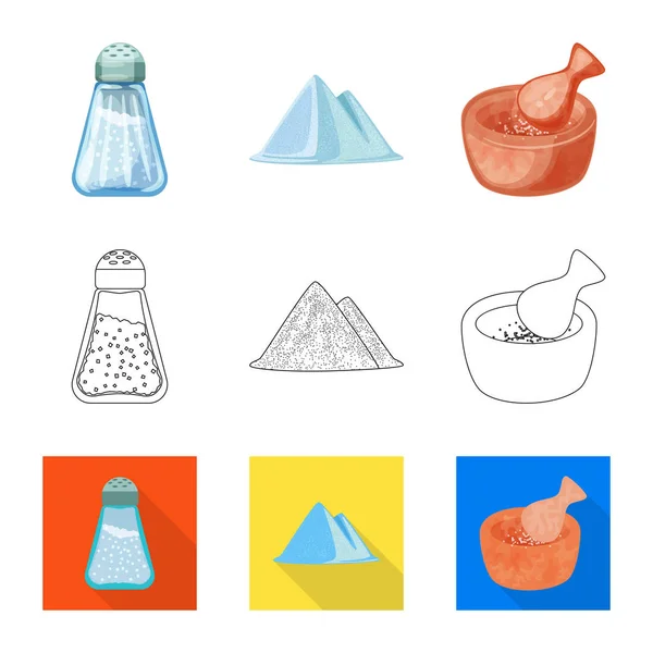 Ilustración vectorial de cocina y símbolo del mar. Conjunto de cocina y el icono del vector de hornear para el stock . — Vector de stock