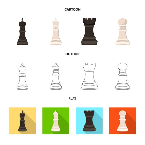 Illustrazione vettoriale di scacco matto e logo sottile. Set di scacco matto e illustrazione vettoriale dello stock target . — Vettoriale Stock