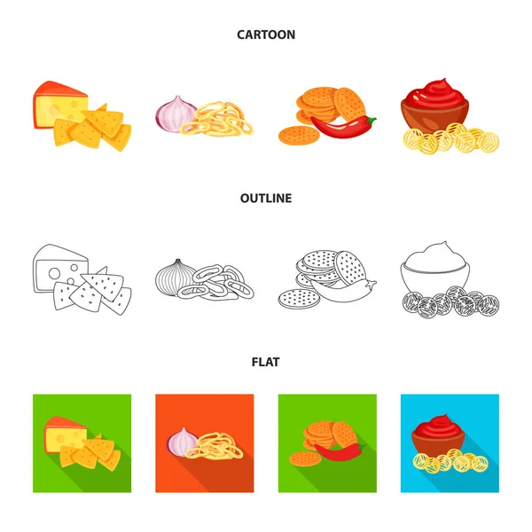 Vektorillustration des Geschmacks und des Saisonsymbols. Geschmackssammlung und Bio-Vektorsymbol für Aktien. — Stockvektor