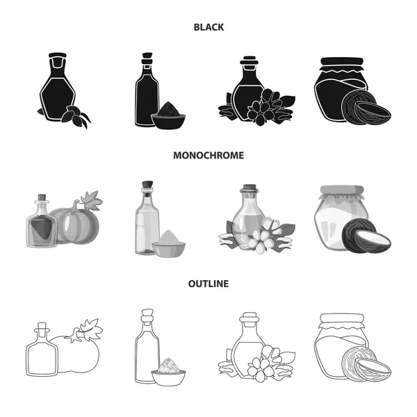 Objeto aislado de signo saludable y vegetal. Conjunto de símbolo de stock saludable y agrícola para web . — Archivo Imágenes Vectoriales