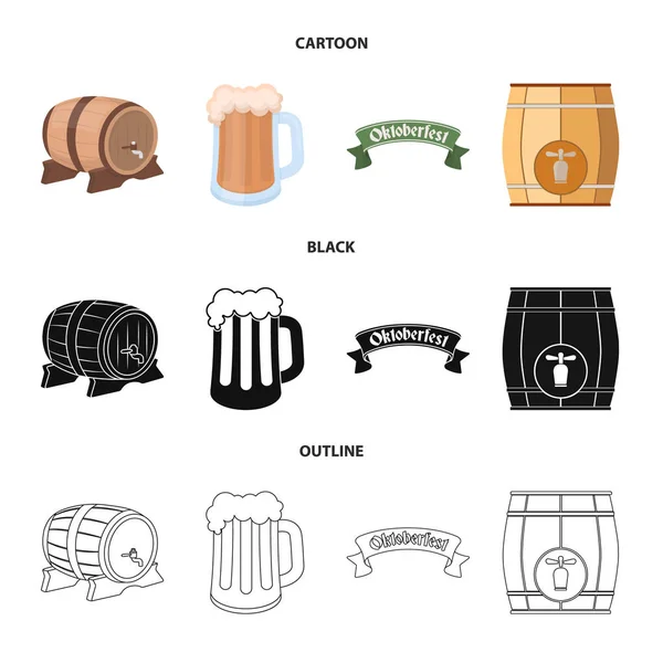 Objeto isolado do ícone mínimo e da cerveja. Coleção de ilustração vetorial de estoque mínimo e artesanal . — Vetor de Stock