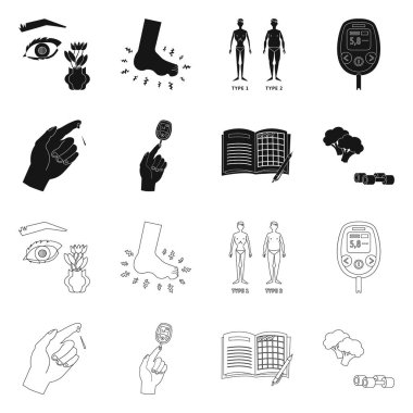 Diyet ve tedavi simge vektör Illustration. Diyet ve ilaç hisse senedi vektör çizim topluluğu.