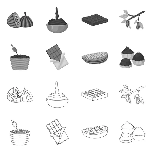 Diseño vectorial de comida y símbolo delicioso. Colección de alimentos y marrón stock vector ilustración . — Vector de stock